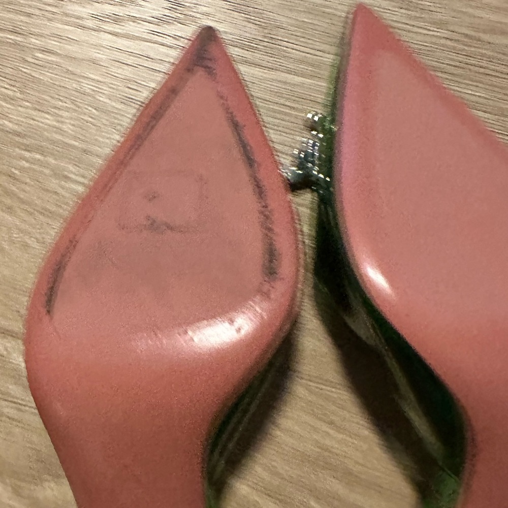 AMINA MUADDI Begum Crystal Embellished Green PVC Pumps IT40 / US10 - Picture 7 of 12
